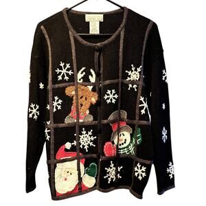 Mandal Bay Looking in from the Cold cardigan sweater NWT size large